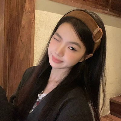 E4988 高智感！美拉德圆环宽边发箍时尚复古高颅顶头箍外戴发饰女