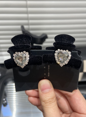 秋冬气质ab面爱心满钻高级 植绒小抓夹 百搭刘海小侧边夹 E2709