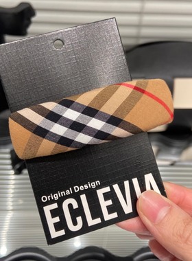 E5178 复古格纹bb夹布艺发夹女秋冬侧边夹气质后脑勺碎发刘海头饰