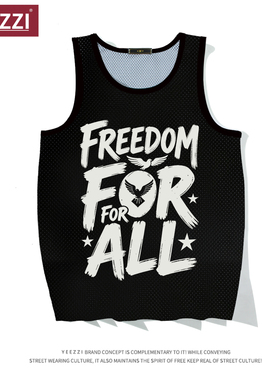 人人自由丨国潮网眼背心运动时尚夏季宽松无袖跑步训练服健身衣服