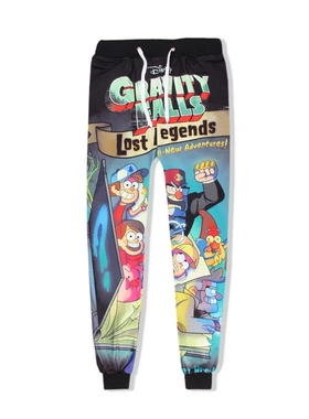 Gravity falls 怪诞小镇男装秋冬长裤3d运动卫裤数码印花休闲裤子