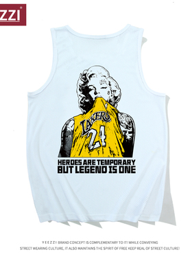 【支持定制】纪念致敬24号美式梦娜背心宽松篮球服健身无袖网眼洞