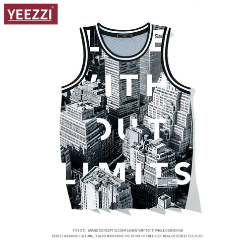 YEEZZI大都会城市印花运动背心