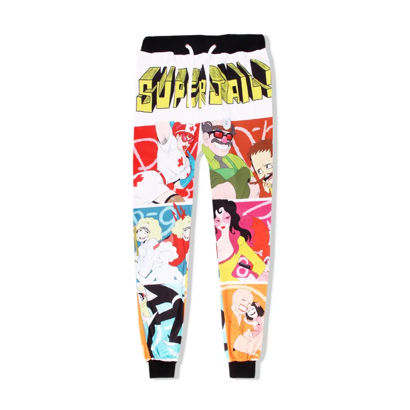 美式长裤男装秋冬长裤 Superjail卫裤嘻哈运动卫裤满印休闲3d裤子