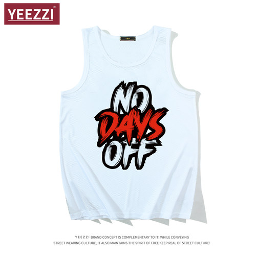NO DAYS OFF美式速干休闲背心运动健身坎肩休闲无袖网眼印花球衣