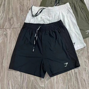 夫仔同款gymshark速干拉链短裤健身运动训练男三四分裤子GYM鲨鱼