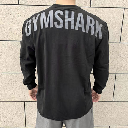 gymshark power 男运动健身弹力圆领宽松春秋打底运动卫衣长袖T恤