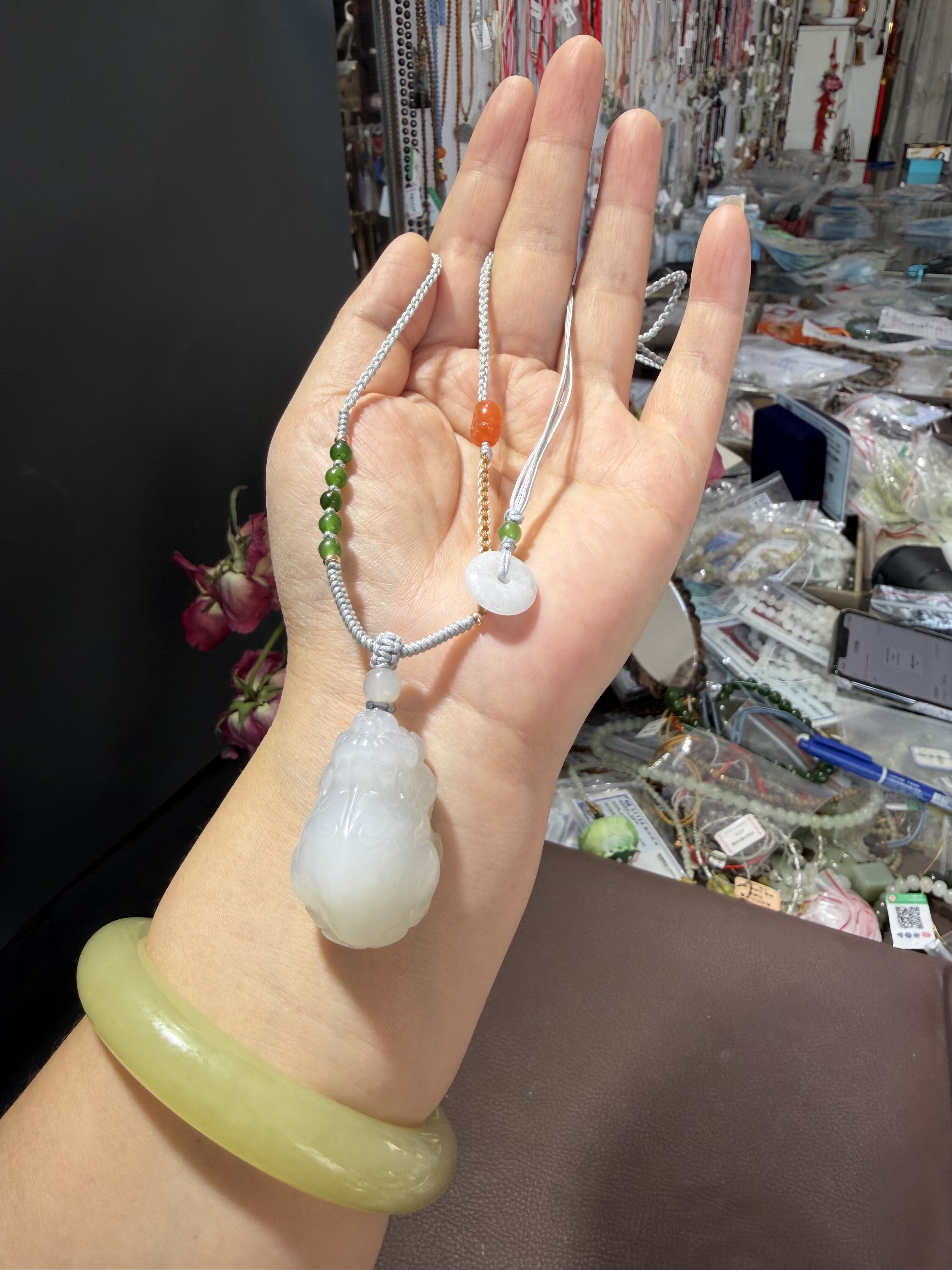 清货价天然和田玉烟紫烟青色貔貅招财吊坠挂件一物一图516号