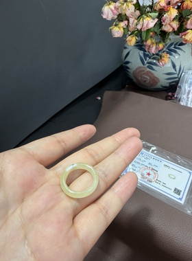 特价新疆若羌黄玉戒指港码10.5码一物一图带证书479号