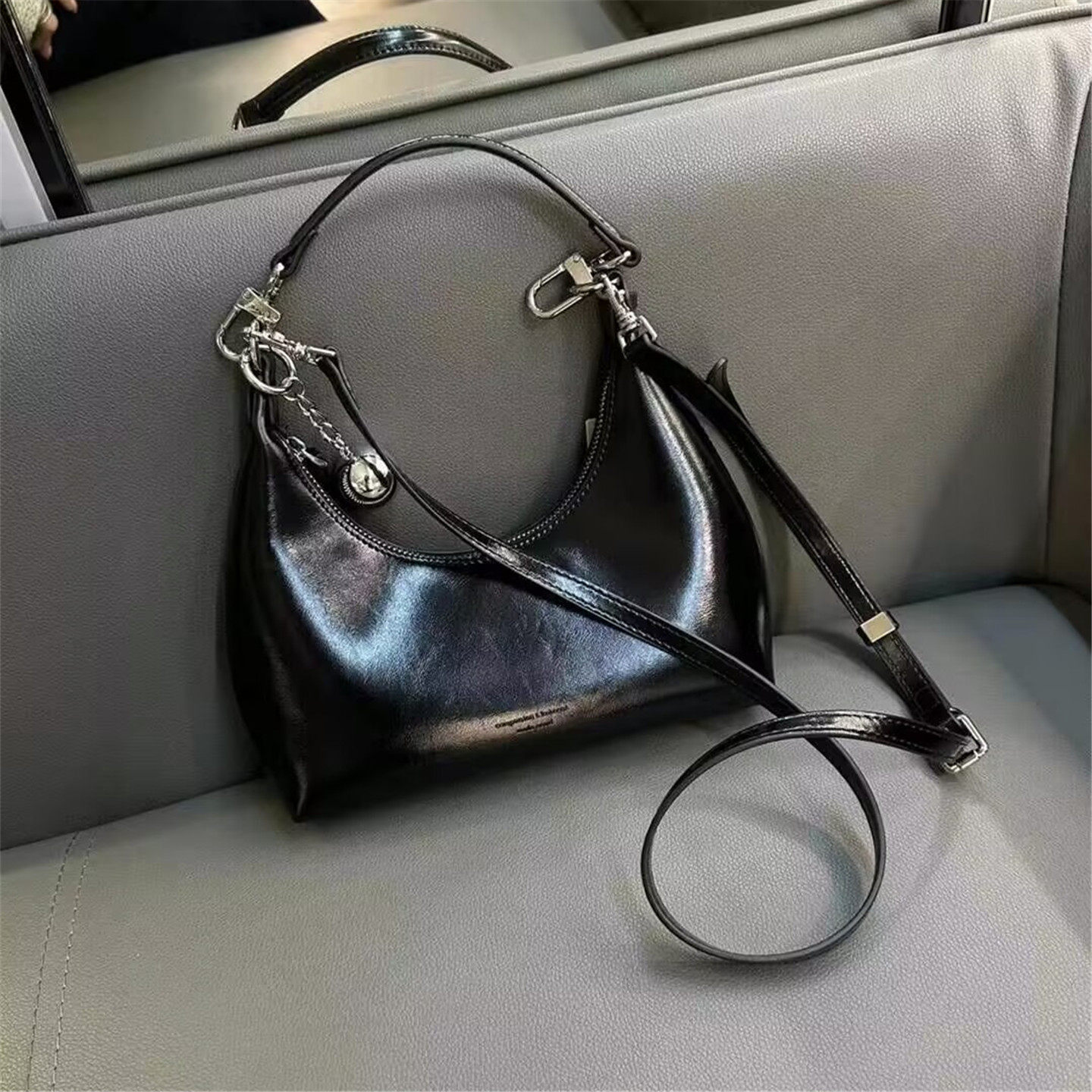 春夏新款高级感可彼娜女包月牙包休闲手提包质感单肩斜挎包小包潮