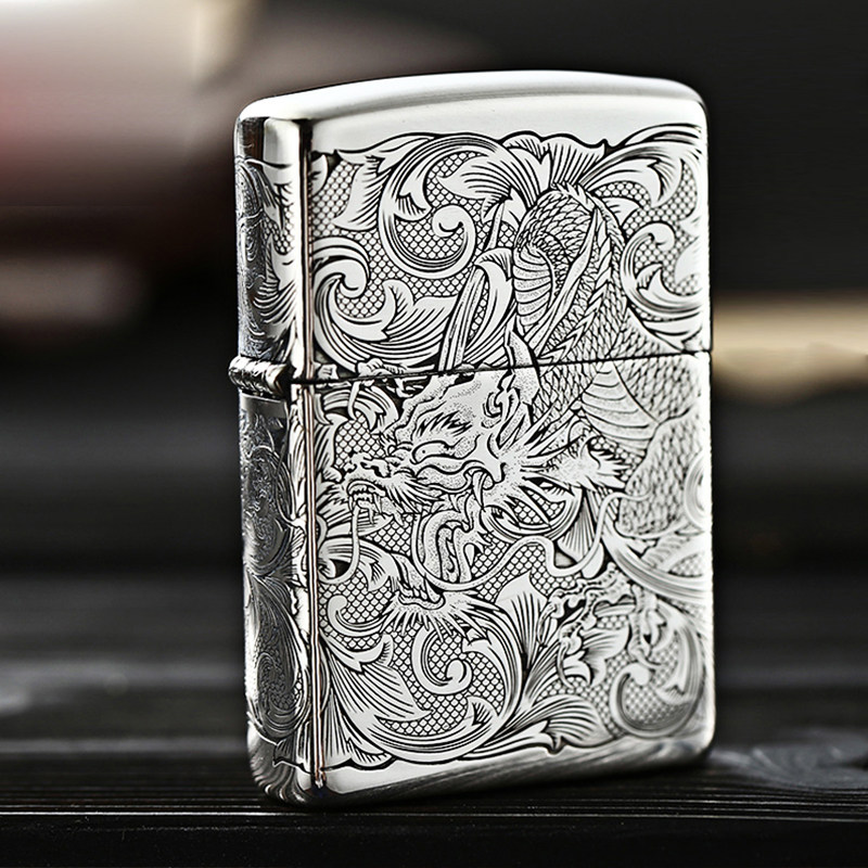 打火机zippo正版原装正品 纯银机五面雕刻吉祥唐草龙 龙行天下|msdalam kategori ZIPPO/Swiss Army Knife/cermin mata, pemetik api jenama dan aksesori, ZIPPO/Zippo - dari Buy2taobao.com untuk memberikan perkhidmatan ejen Taobao profesional membeli