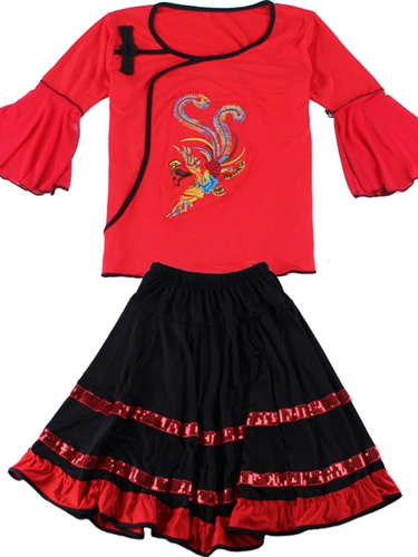 Феникс, демисезонный комплект, блестки для ногтей, юбка, большой размер, с вышивкой