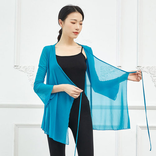系带喇叭袖专业罩衫新款练功服