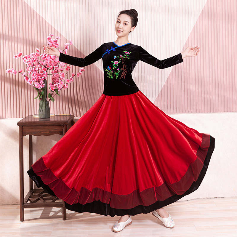 新款广场舞套装女长袖舞蹈服民族风金丝绒演出练习表演服秋季时尚,运动/瑜伽/健身/球迷用品,广场舞套装,淘宝优惠券,粉丝福利购,淘宝优惠卷