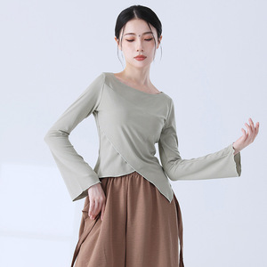 古典舞上衣喇叭袖长袖2023新款秋季专业舞蹈衣艺考女现代舞练功服