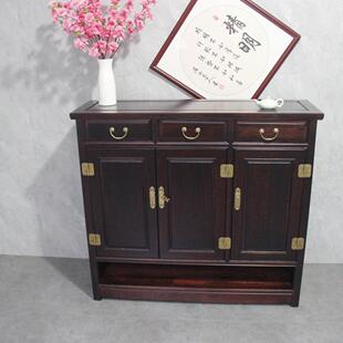 新中式实木鞋柜家用门口入户玄关柜金花梨仿古大容量储物柜收纳柜