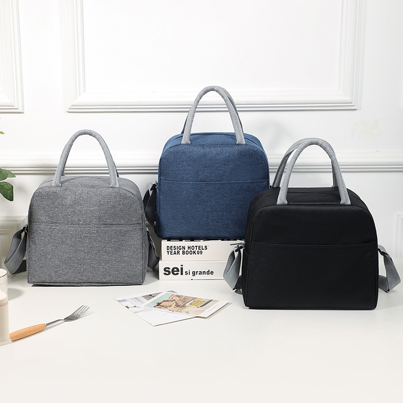 手提上班族带饭午餐包加厚铝箔保温袋斜挎饭盒包便携便当包小拎包