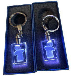 魔幻手机傻妞钥匙扣水晶娃娃发光怀旧挂架钥匙圈表白女生生日礼物