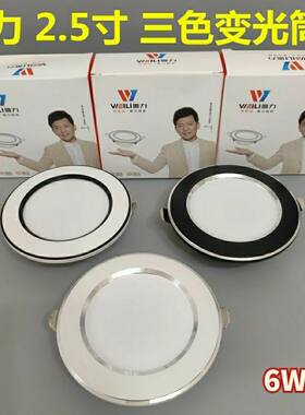 唯力筒灯现货led三色变光孔灯