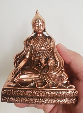 尼泊尔工艺藏传纯铜加李多杰上师佛像家居供奉车载随身