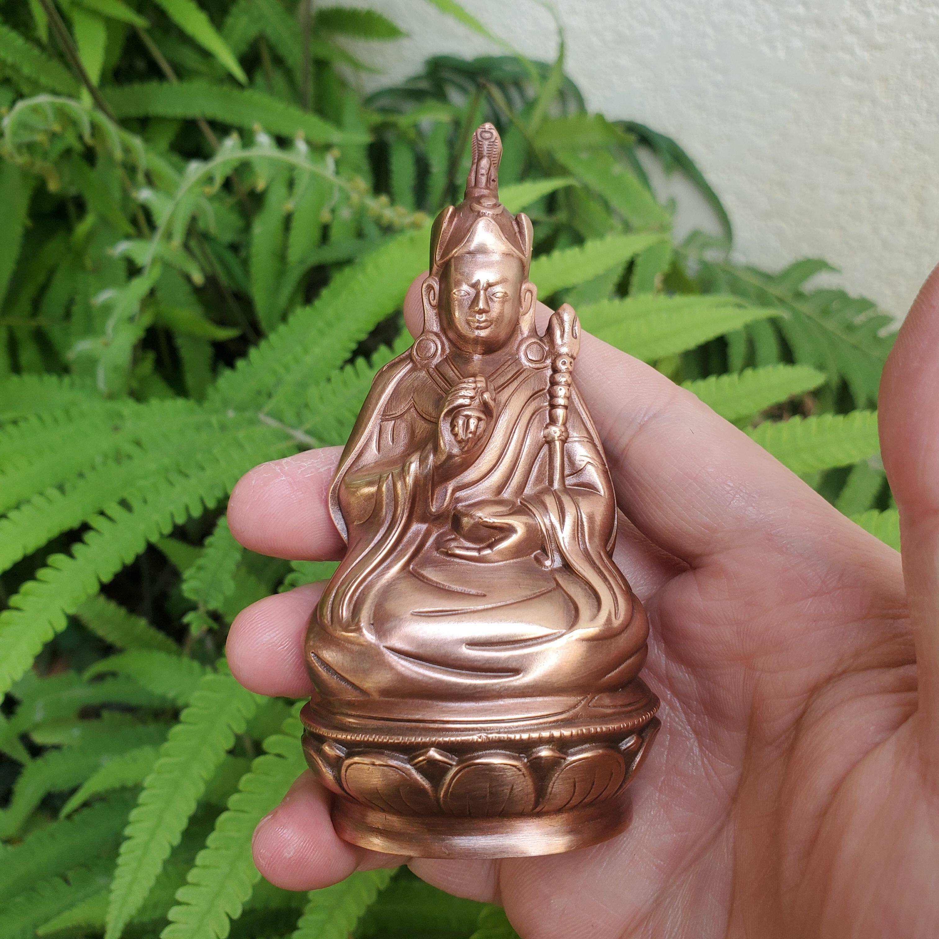 纯铜伏藏大乐莲师像莲花生大士佛像紫铜精工摆件家居装饰品