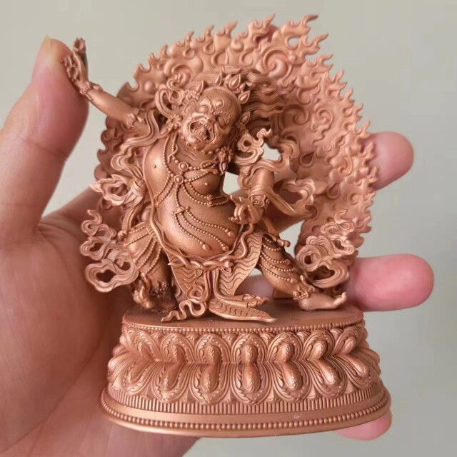 尼泊尔工艺紫铜二臂金刚手菩萨佛像摆件藏传护法神像供奉10公分
