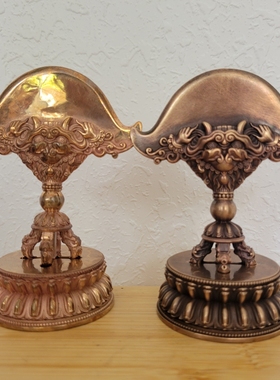 精品尼泊尔工艺纯铜金刚钺刀家用供奉随身法器紫铜带底座