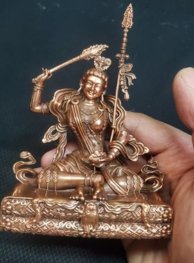 尼泊尔工艺藏传纯铜多智仁波切一世二世三世佛像家居供奉车载摆件