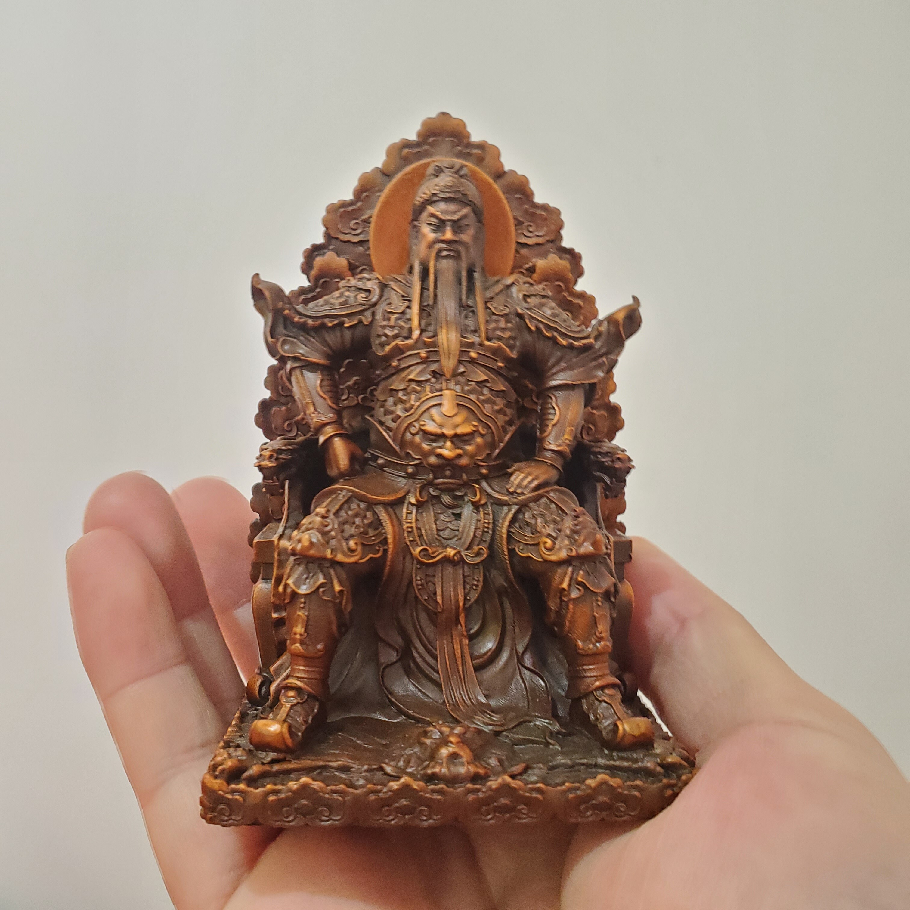 精品纯铜关公武财神三寸佛像珈蓝关二爷家居佛堂供奉车载摆件