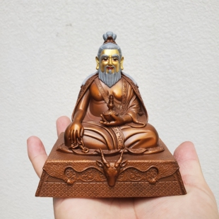 尼泊尔工艺纯铜唐东杰布佛像摆件藏戏鼻祖家居桌面佛堂供奉摆件