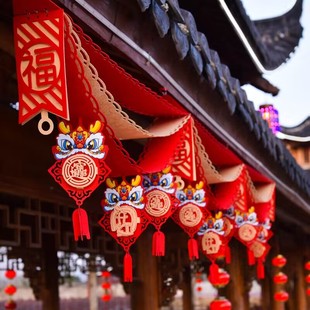 2026新年开门红拉花拉旗公司开业庆典氛围装饰拉条商场布置波浪旗