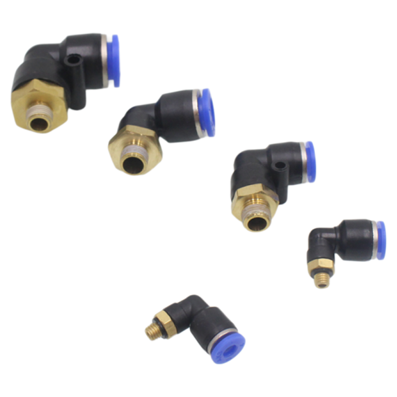 气动气管接头快速快插接头螺纹弯头PL8-02/4-M5/6-01/10-03/12-04