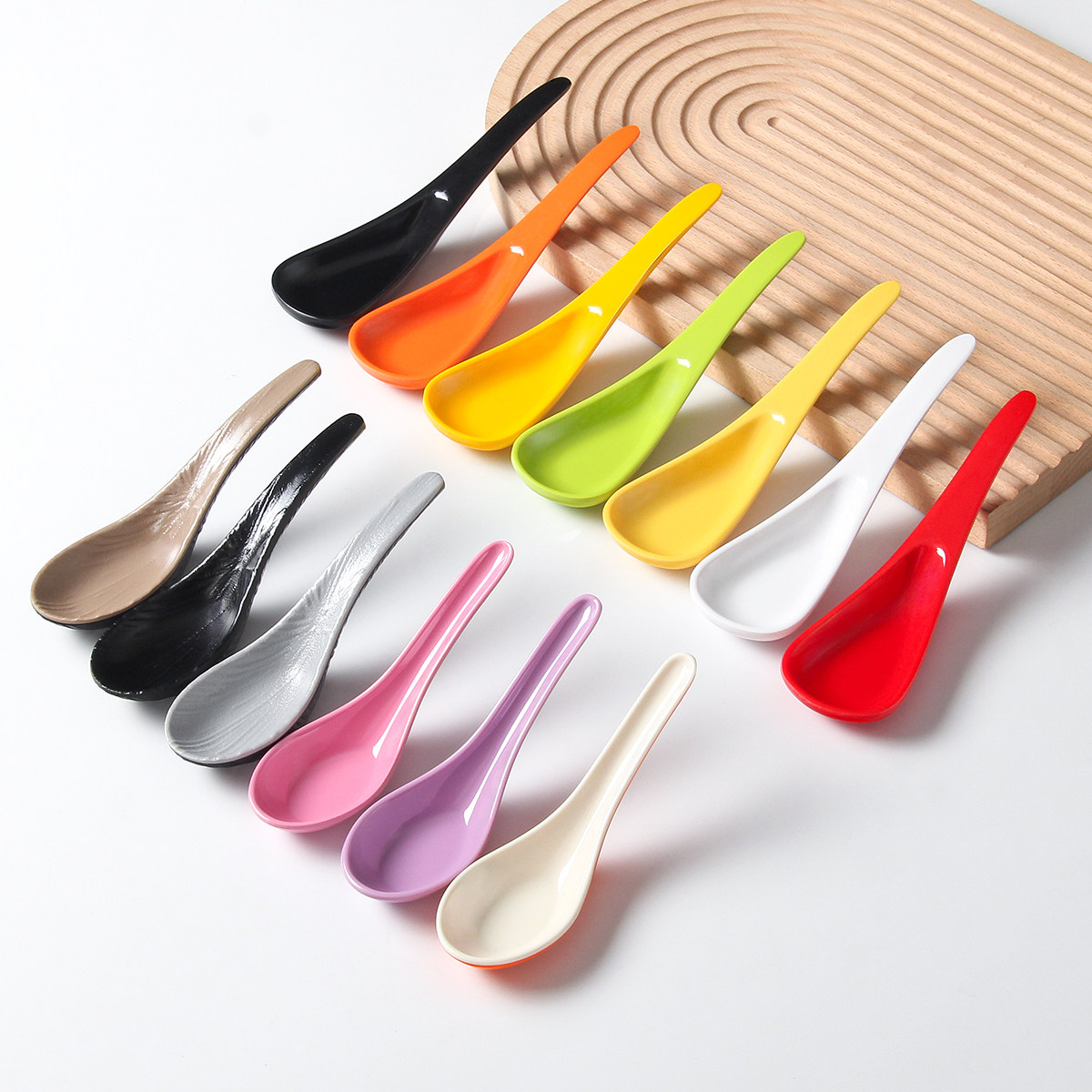 【10个装】祥源美密胺餐具勺子餐厅饭店调羹勺创意甜品糖水勺商用
