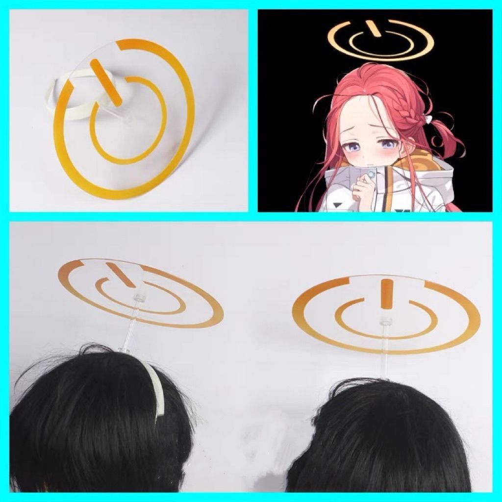 蔚蓝 碧蓝档案 花冈柚子 光环头饰 武器cosplay道具