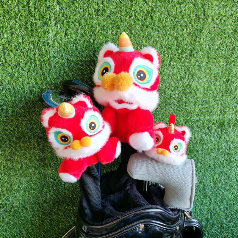 国潮文创醒狮高尔夫球杆套一号木帽套小木杆一字推杆高尔夫保护套