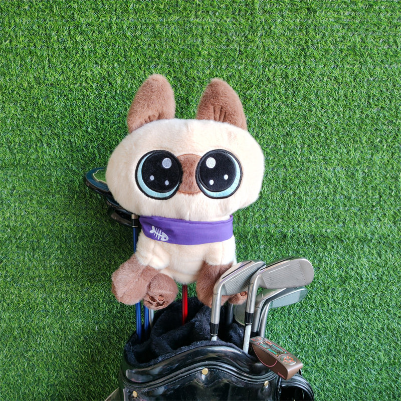 暹罗猫高尔夫球杆套一号木帽套三花猫防尘男女发球木杆头保护套