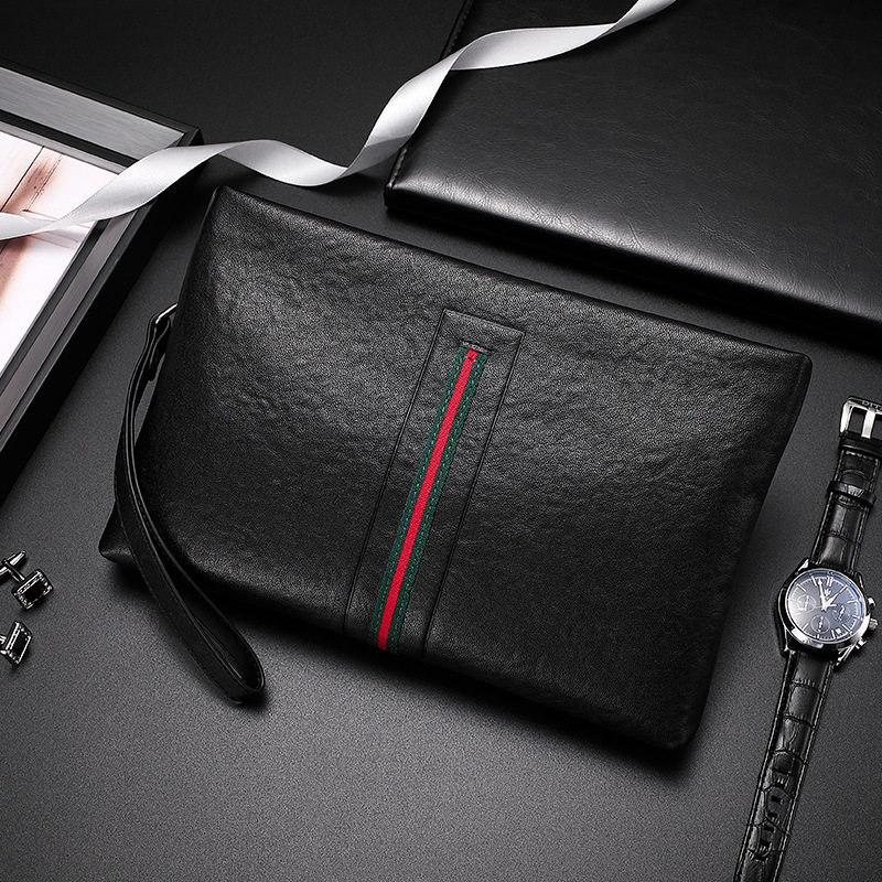 新款男包时尚男士手包真皮奢侈简约男式手拿包头层牛皮休闲信封包