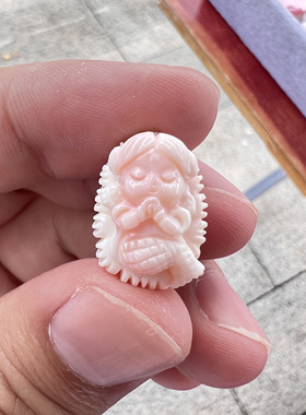 女王贝美人鱼蝴蝶回纹珠小鱼年年有鱼粉贝雕刻件diy手链串小滴溜