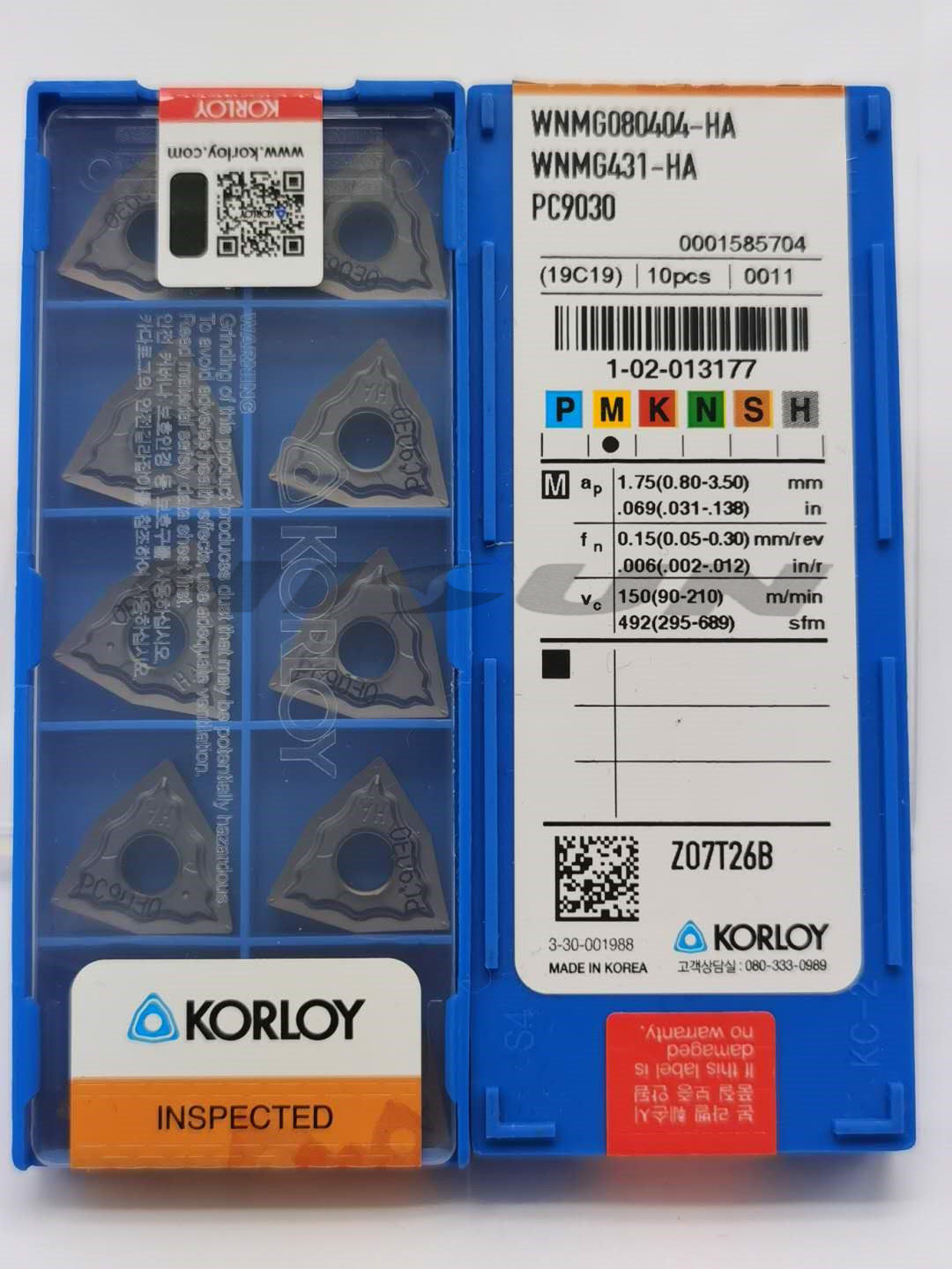 韩国进口正宗外圆数控刀片WNMG080408-HM PC9030 不锈钢桃形