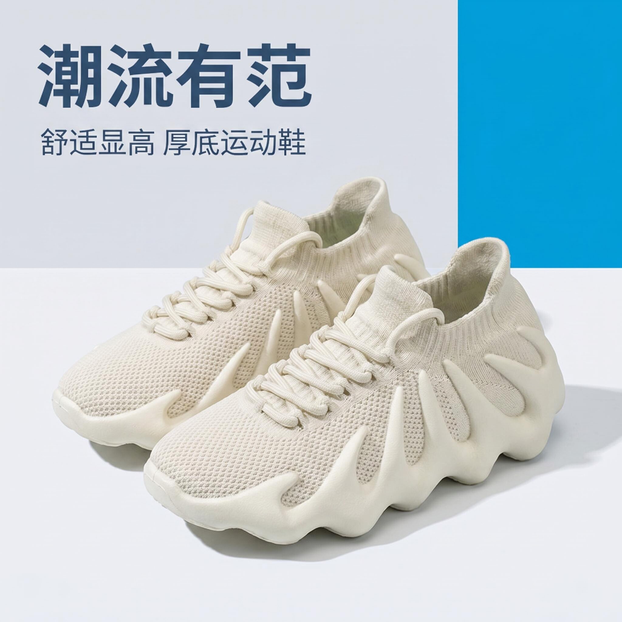 夏季女八爪鱼飞织透气老爹鞋