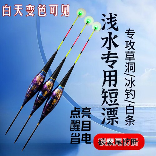 咬钩变色鱼漂单点亮硬尾夜光漂