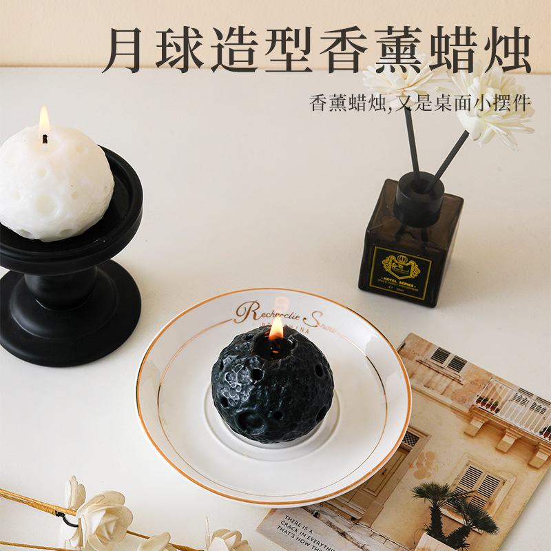 中秋香薰蜡烛高级感创意伴手礼小礼物candle手工香氛月球造型