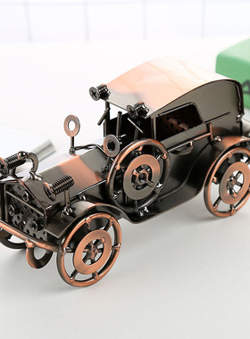 复古怀旧铁艺老爷车酒吧咖啡店电视机柜高级感小众柜子客厅摆件