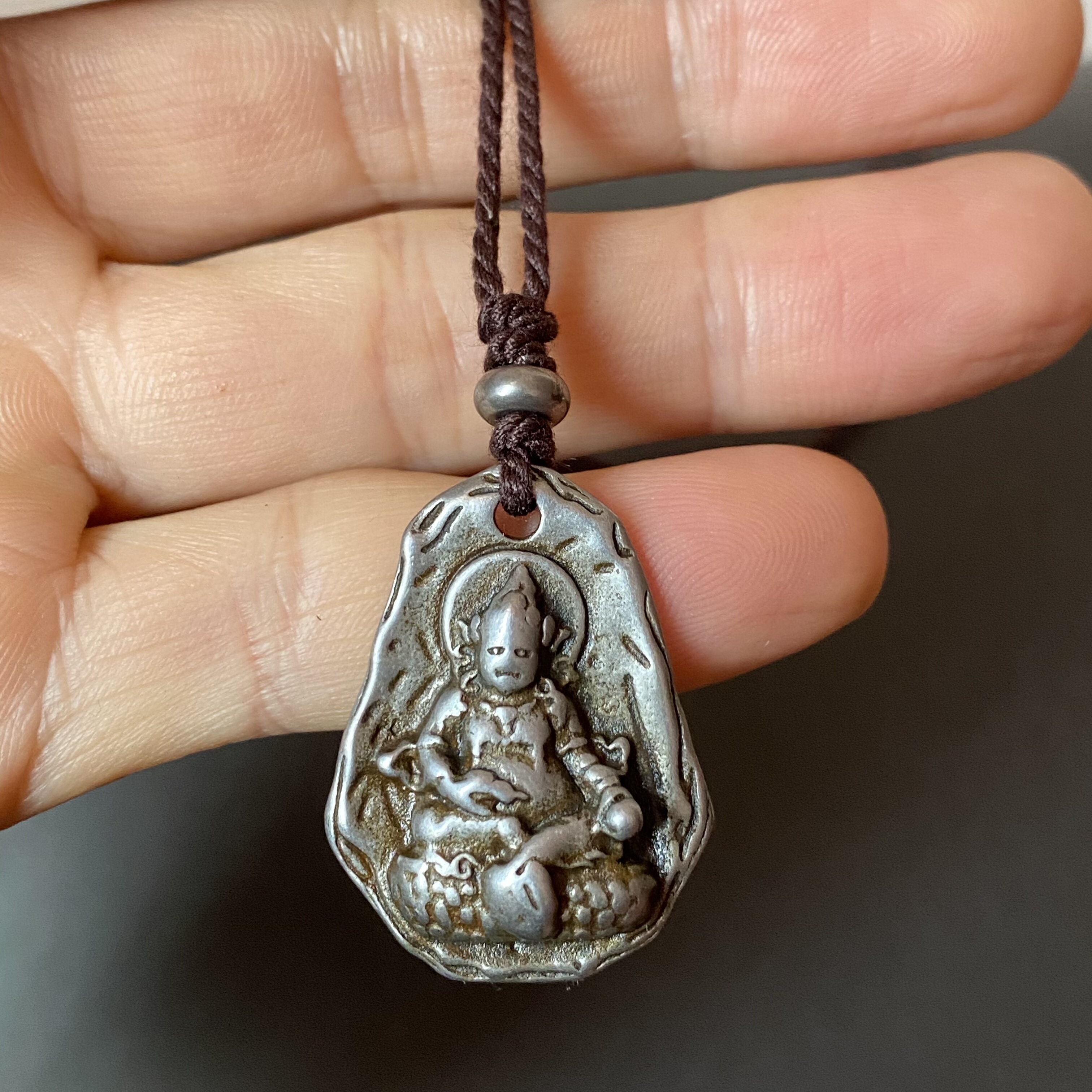 藏式寒铁黄财神吊坠天铁民族风个项坠/吊坠