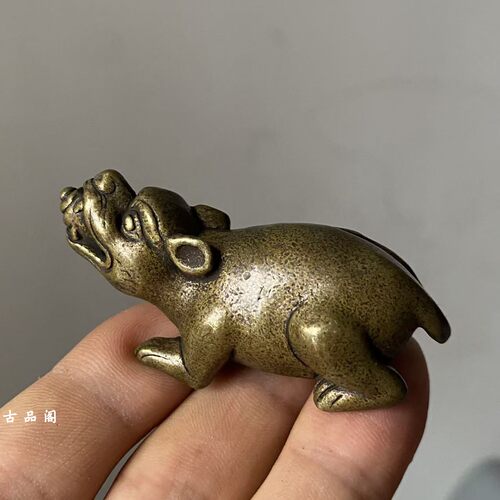 藏式复古黄铜招财吐宝鼠摆件