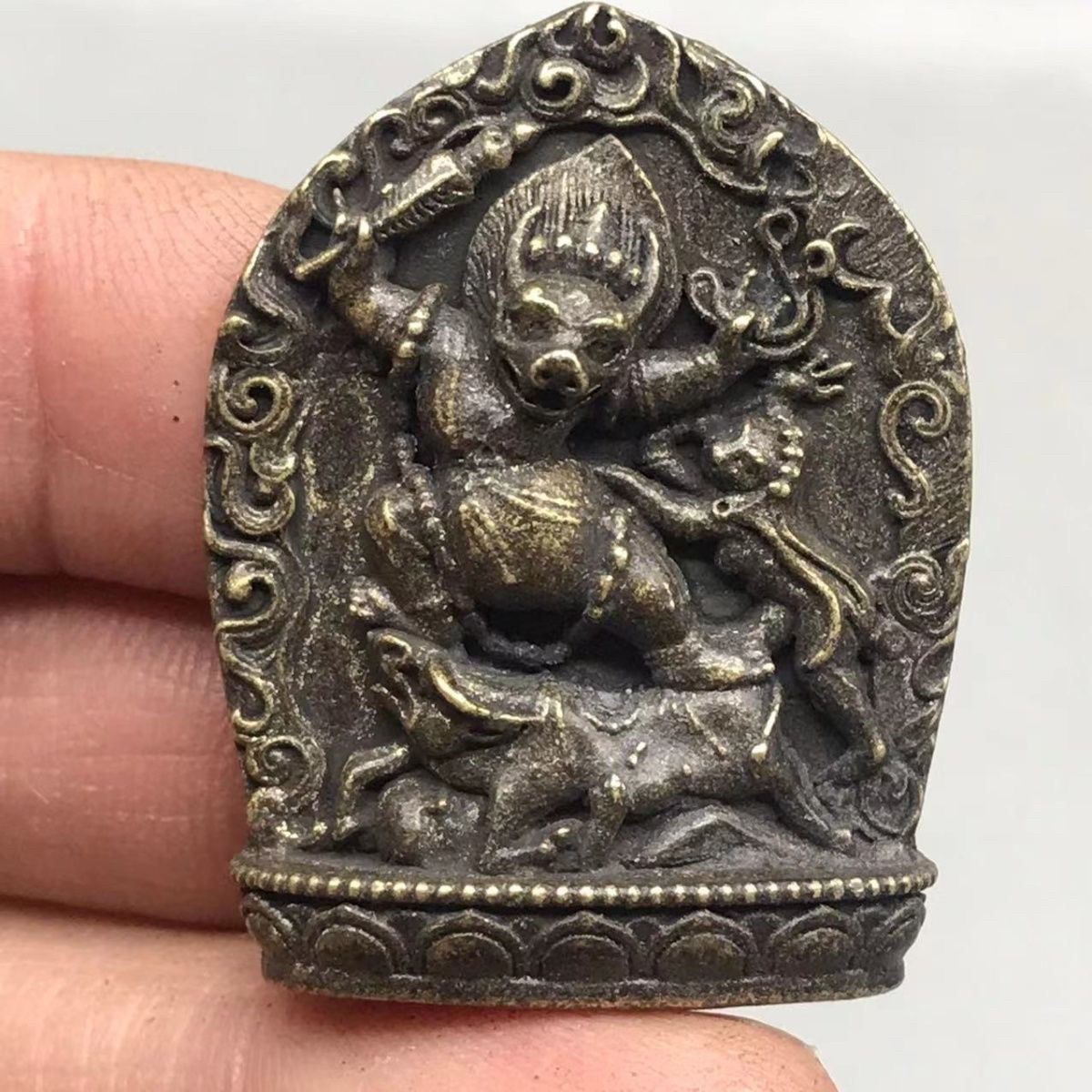 古玩杂项古董藏佛收藏迷迷口袋佛仿古具誓金刚擦擦摆件家居装饰品