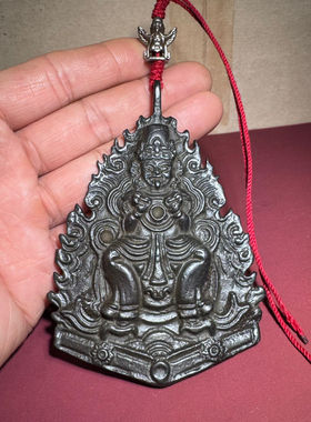 尼泊尔西藏寒铁托甲纯铁扎基拉姆佛牌项链吊坠天铁配饰玄铁挂件