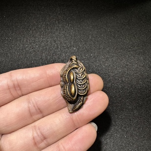 一夜生财铜钥匙扣手工创意黄铜挂件树叶子花生财富一叶生财吊坠