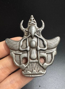 藏式玄铁托甲大鹏鸟吊坠挂饰手工天铁錾刻大鹏金翅鸟挂件饰品配饰