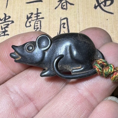 藏传迷你托甲小寒天铁吐宝鼠吊牌项链坠手串多宝配饰卡子挂件30mm